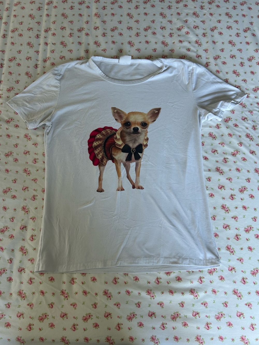White Chihuahua Graphic Dog Tee